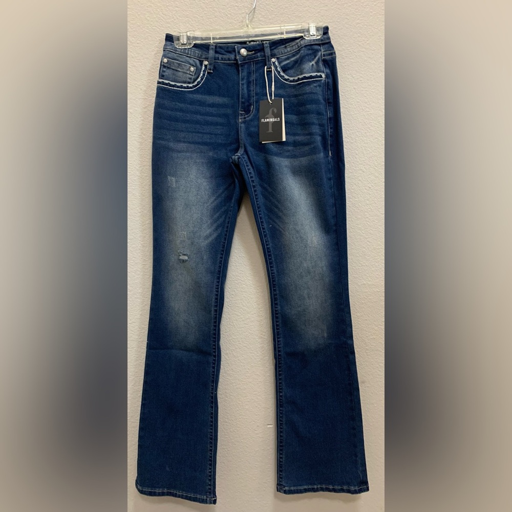 Flamingals Butt Lifting Jeans for Women.  Tummy control and boot cut.